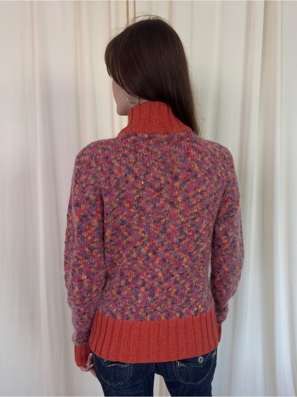 Multicolor Knit Zip Sweater - Picture 3 of 3